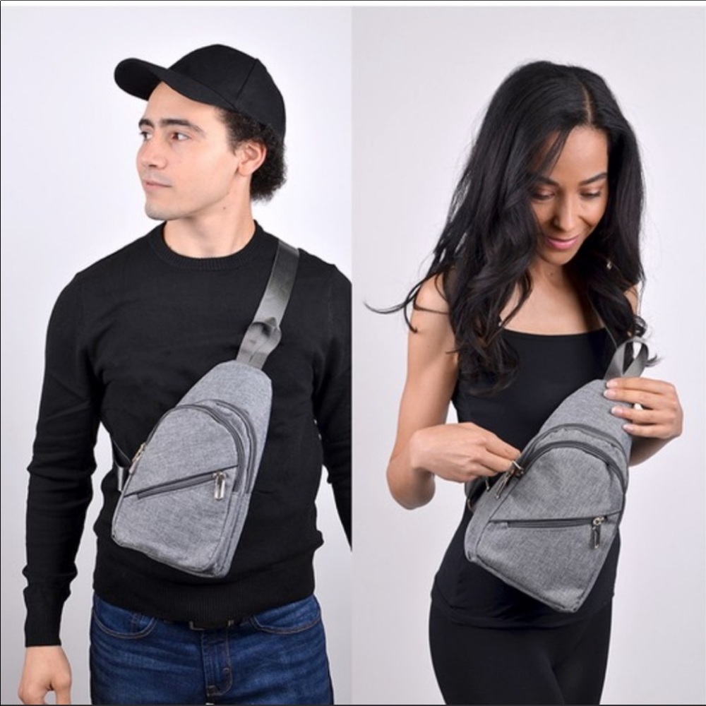 Unisex crossbody 3 pocket bag